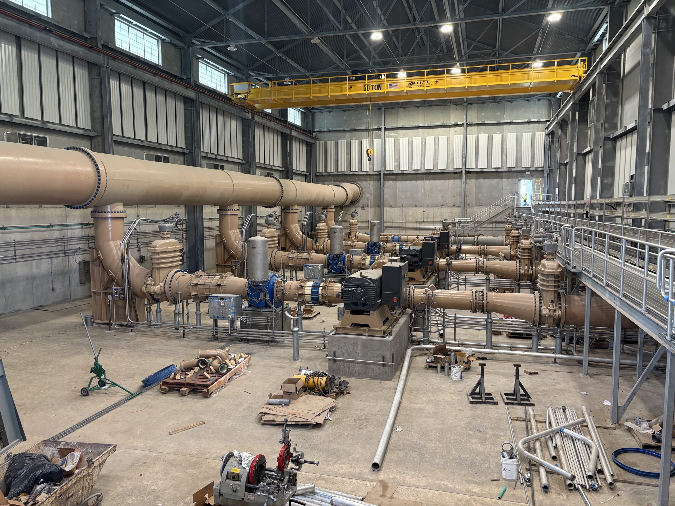 Inside the Lake Ralph Hall pump station