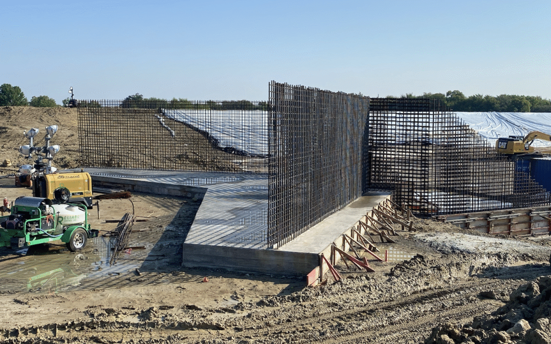 Work on the balancing reservoir outlet structure in Fall 2025