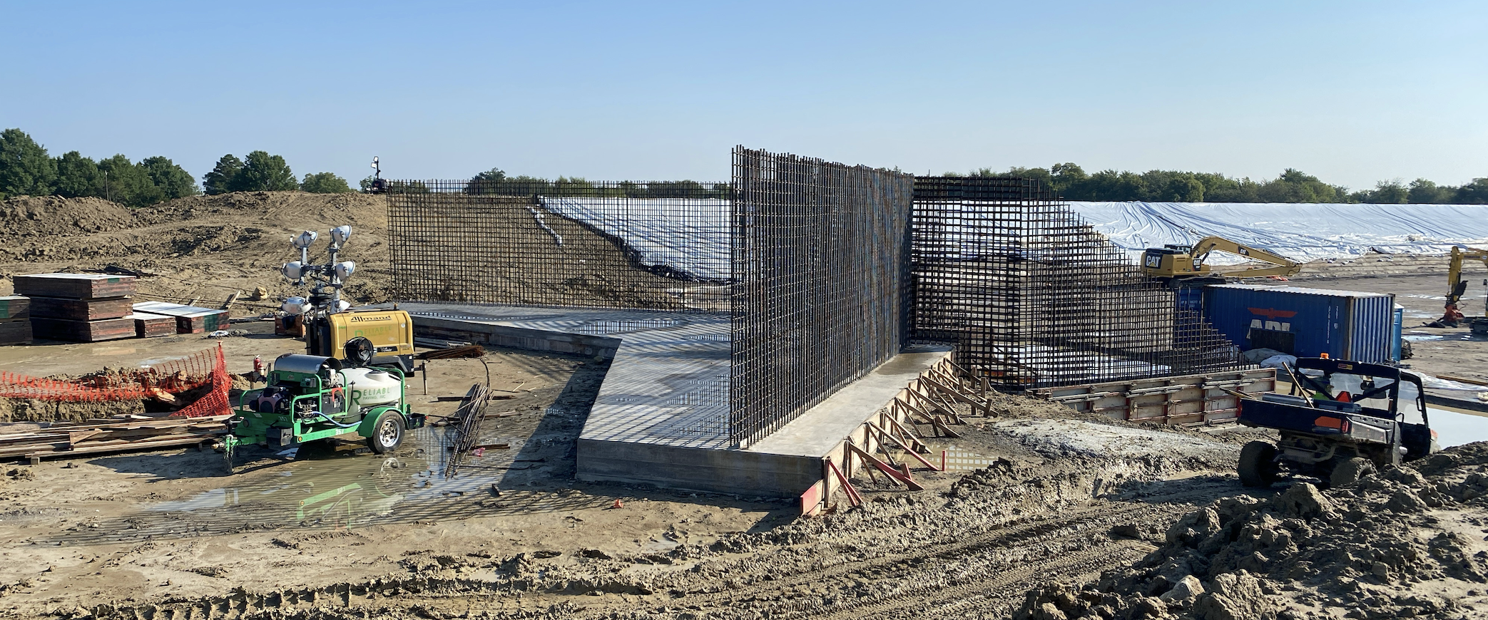 Work on the balancing reservoir outlet structure in fall 2025