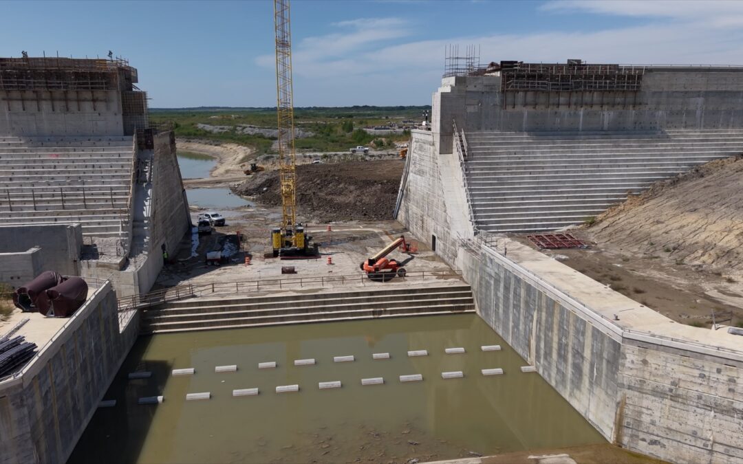 Spillway work as of late 2025