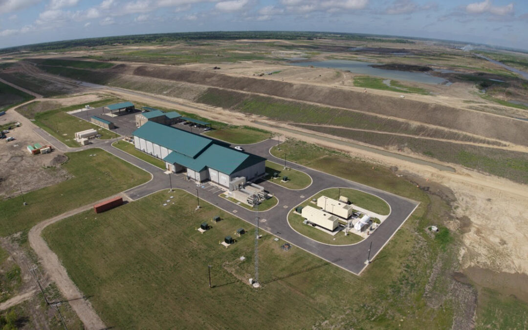 Aerial of the finished pump station – April 2026
