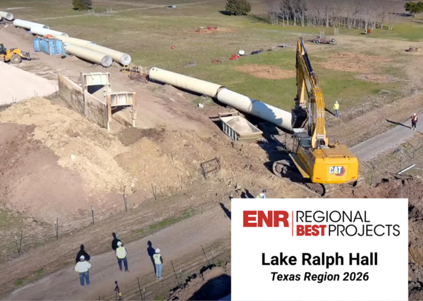 Lake Ralph Hall wins Best Project, Balancing reservoir tested and full